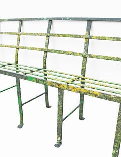 Georgian Wrought Iron Strap Work Garden Bench