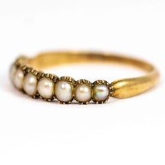 Georgian X Carat Gold Pearl Half Eternity Band