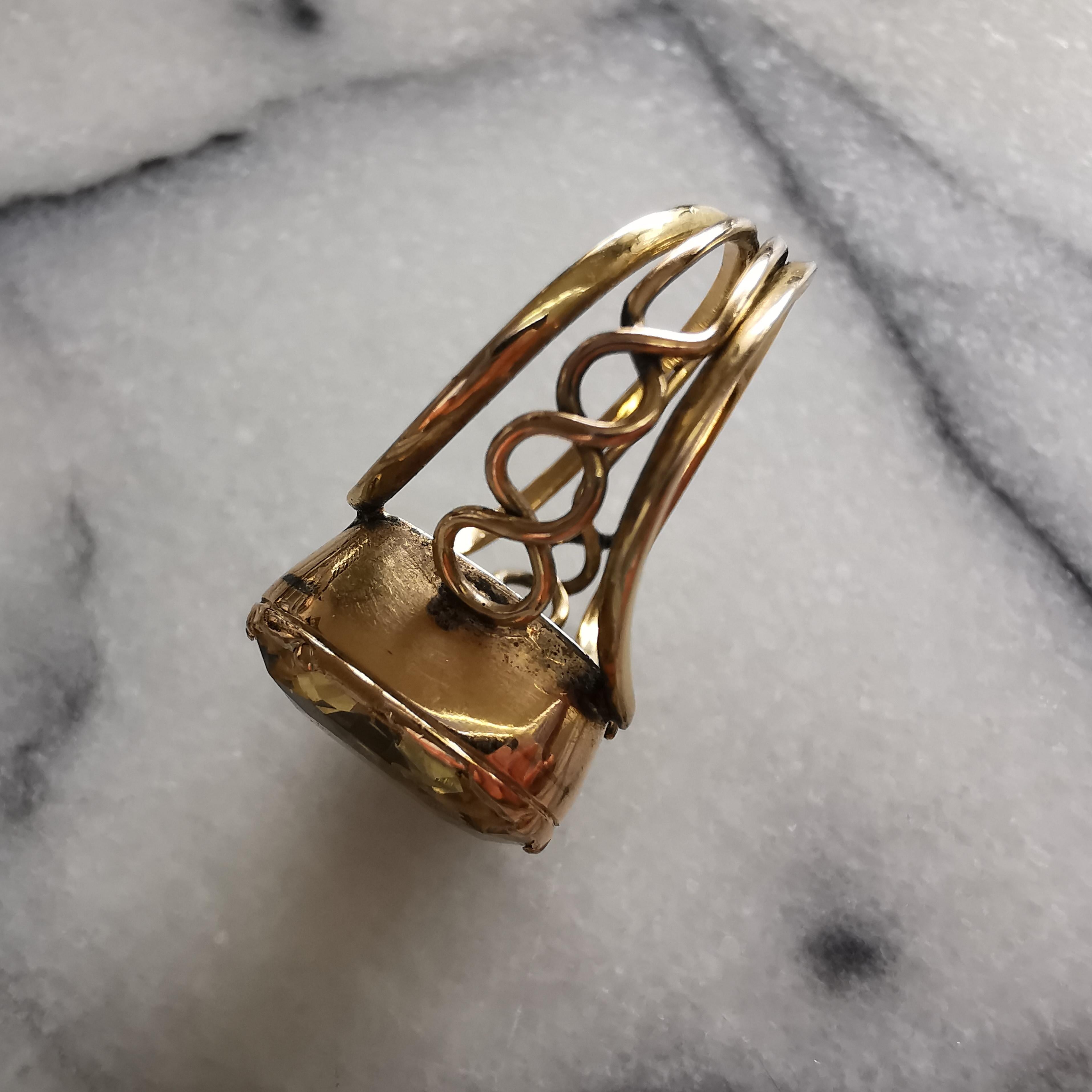 vintage yellow sapphire ring