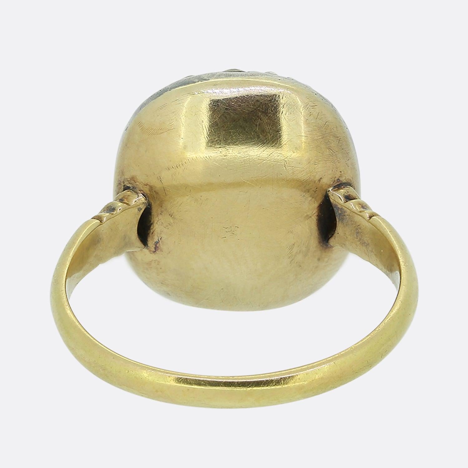 Georgian Yellow Topaz and Diamond Cluster Ring In Good Condition In London, GB
