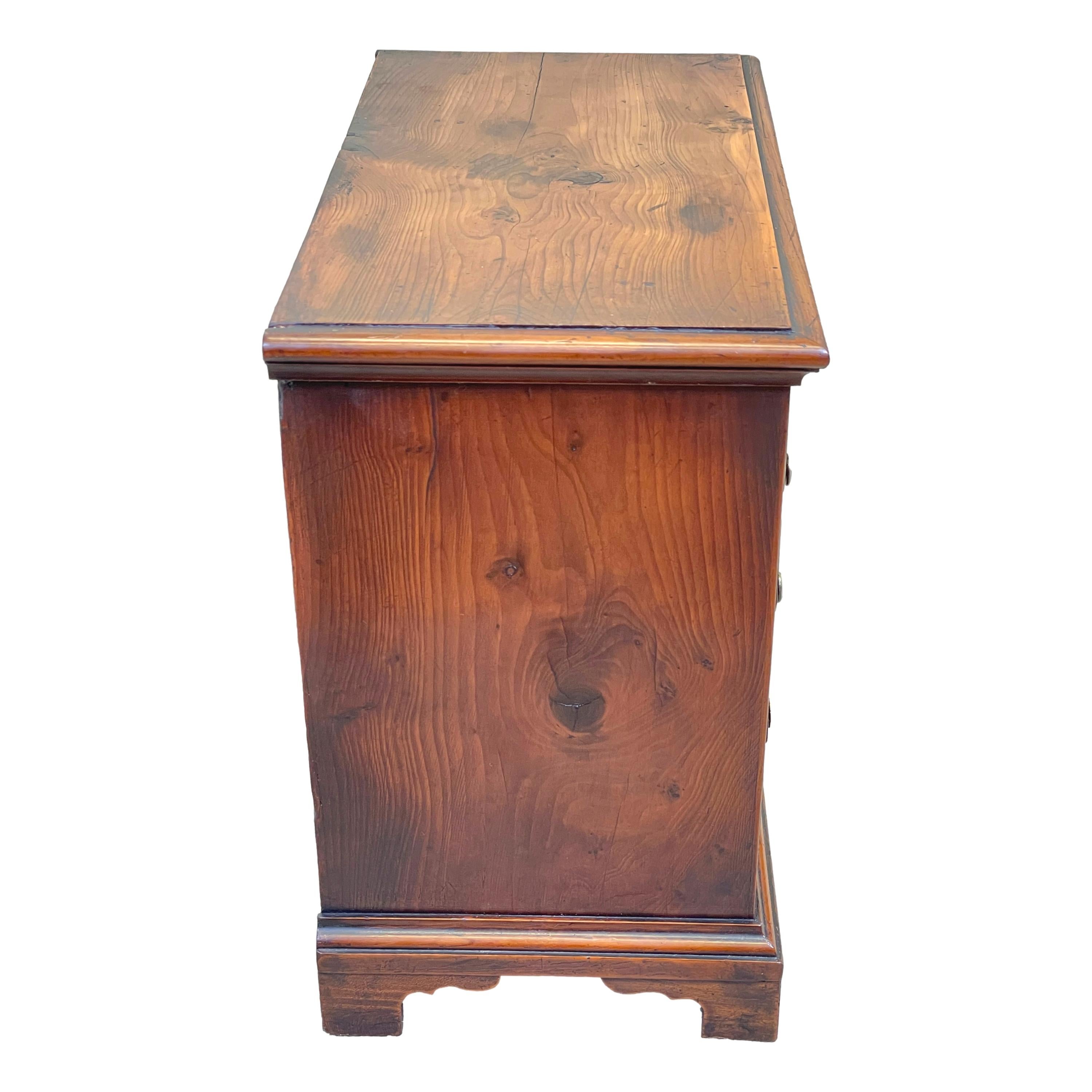 English Georgian Yew Wood Miniature Chest of Drawers For Sale