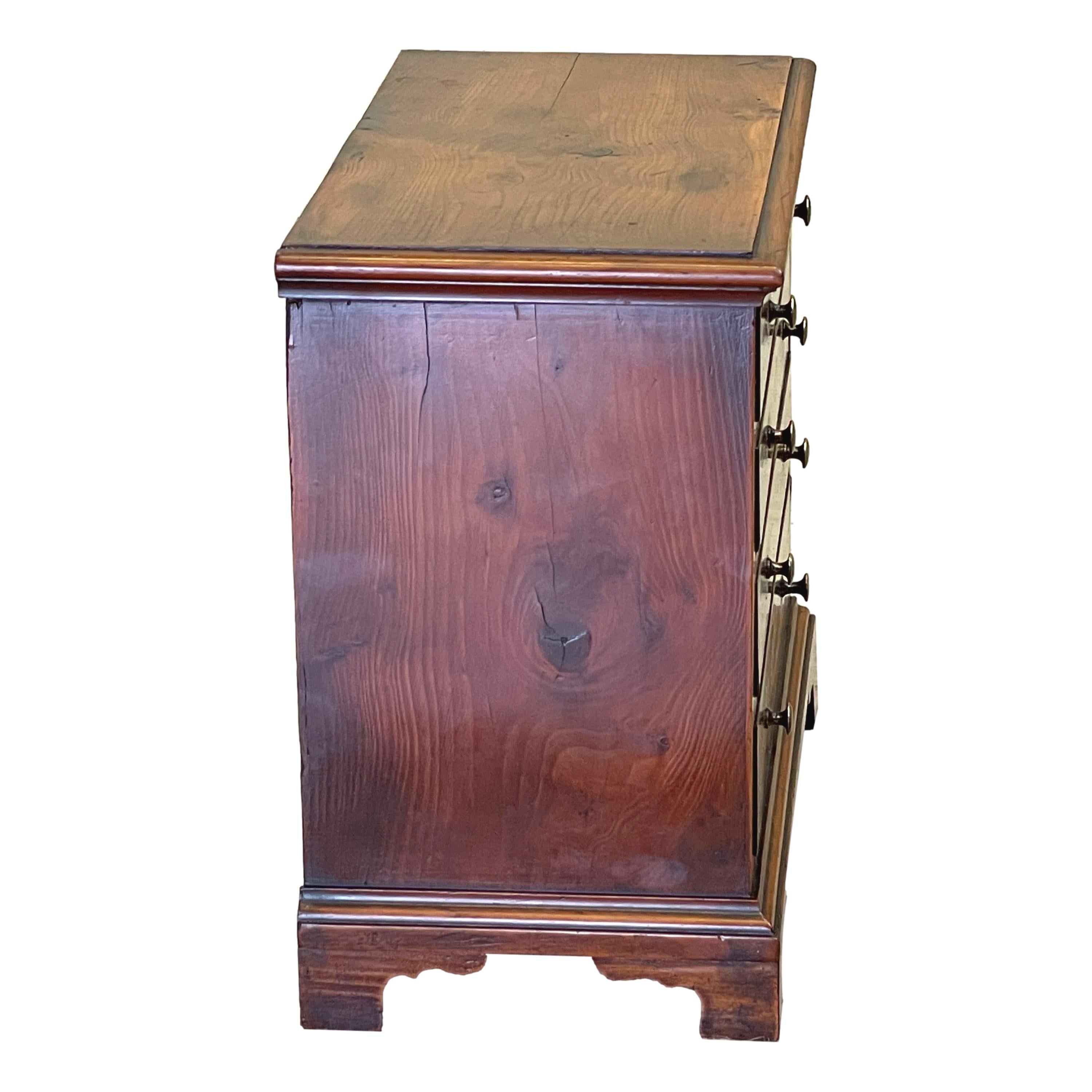 Georgian Yew Wood Miniature Chest of Drawers For Sale 1