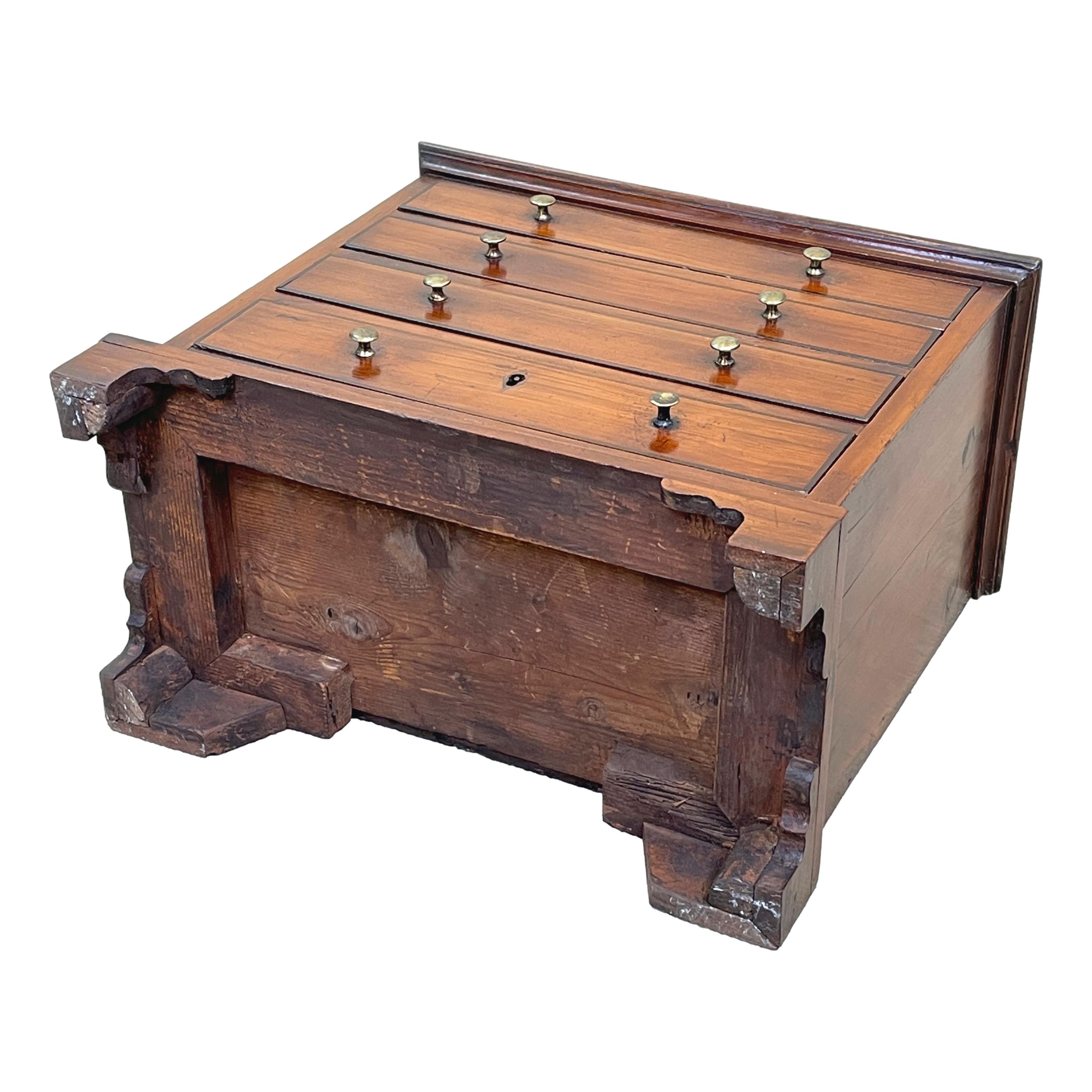 Georgian Yew Wood Miniature Chest of Drawers For Sale 4
