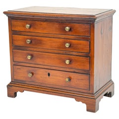 Antique Georgian Yew Wood Miniature Chest Of Drawers