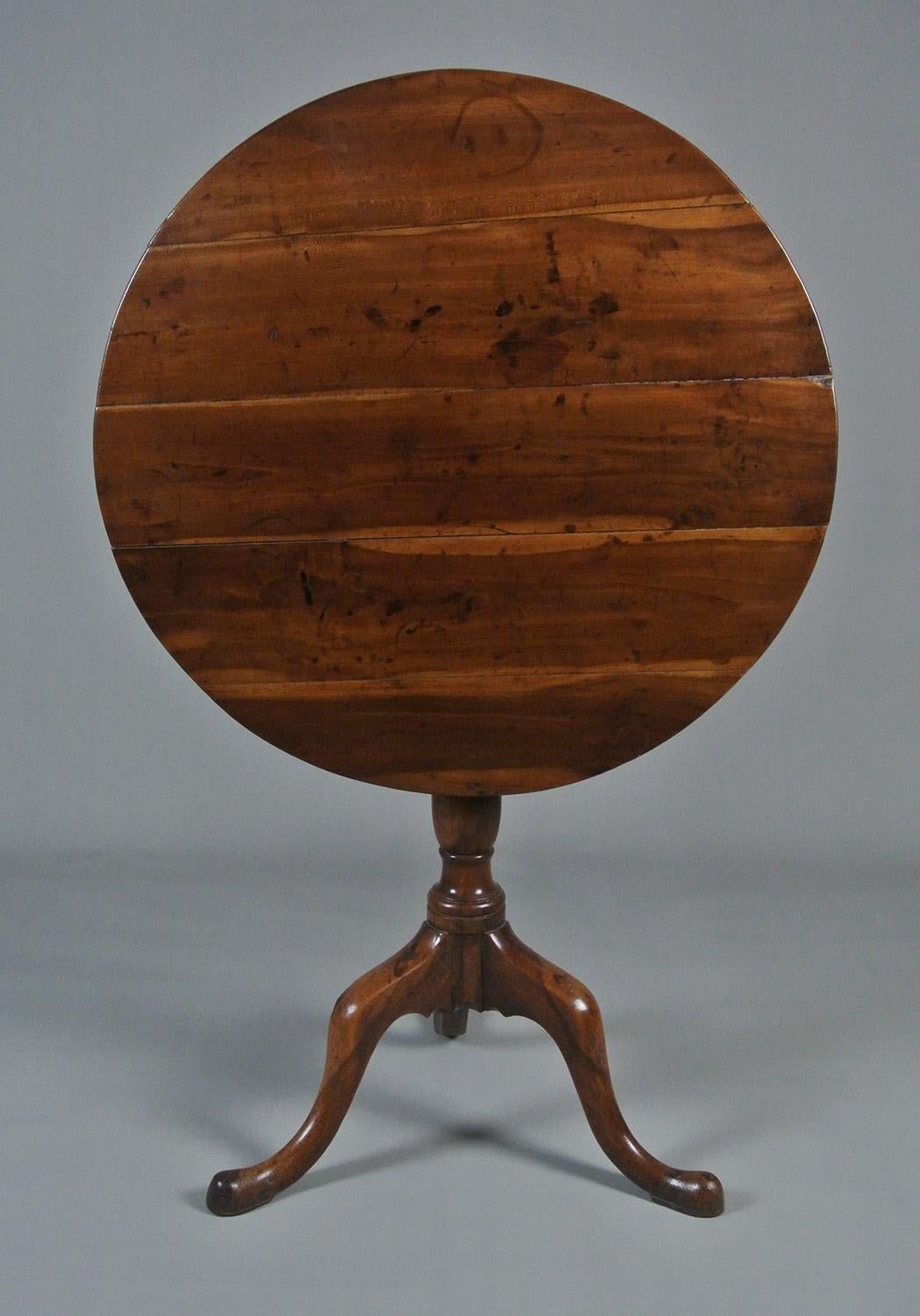 18th Century and Earlier Georgian Yew Wood Tilt Top Wine Table