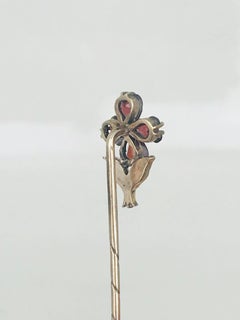 Georgian, circa 1800 Rose Cut Garnet, Flower Pin