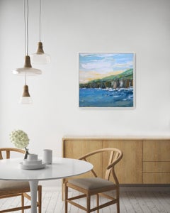 Across the Bay - Cornwall by Georgie Dowling, Contemporary seascape painting