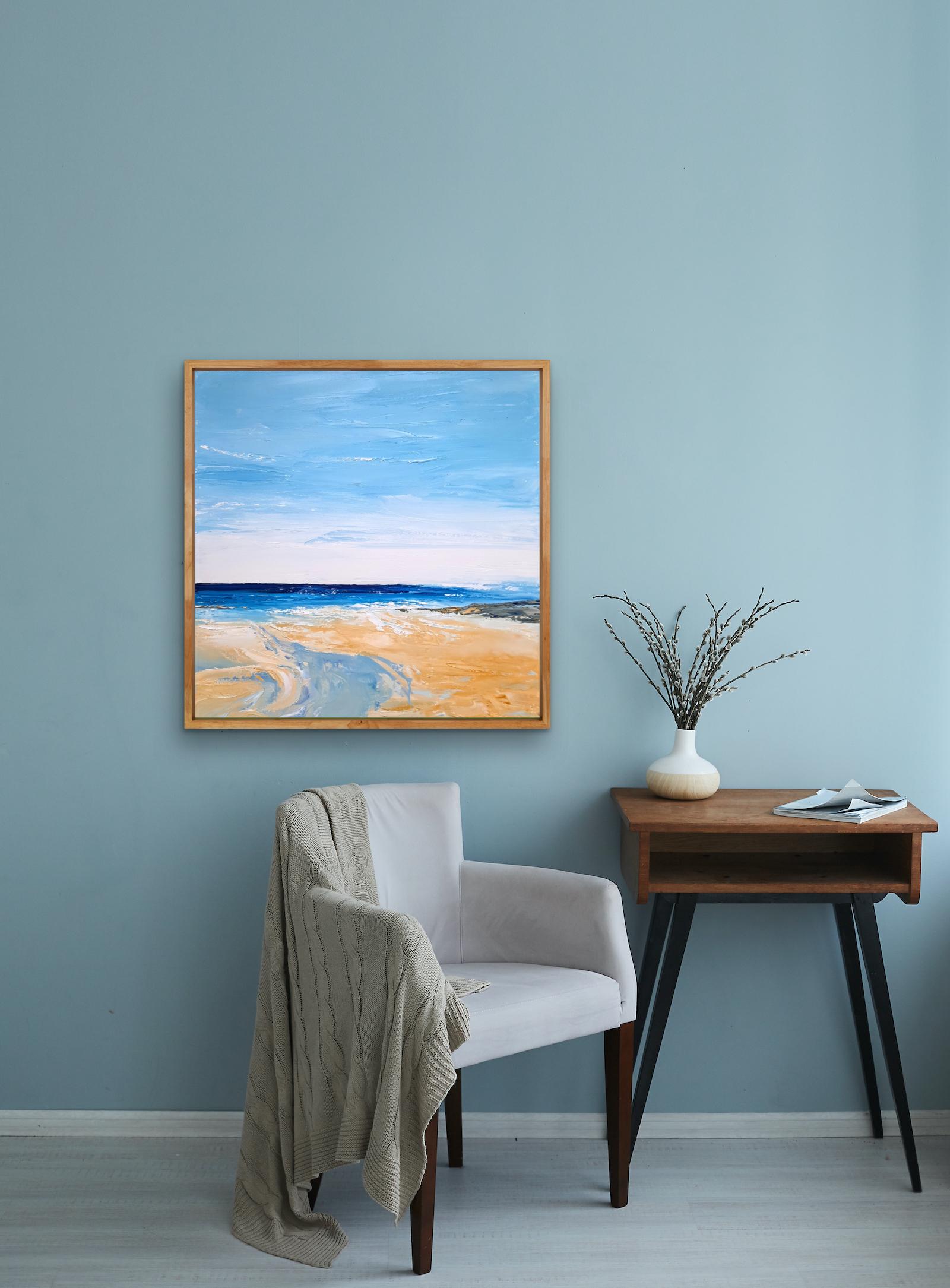 Beautiful Bude por Georgie Dowling, Paisaje marino y costero, Paisaje artístico - Painting de Georgie Dowling 