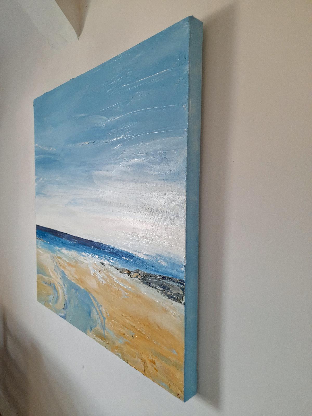Beautiful Bude por Georgie Dowling, Paisaje marino y costero, Paisaje artístico - Figurative Painting Azul de Georgie Dowling 