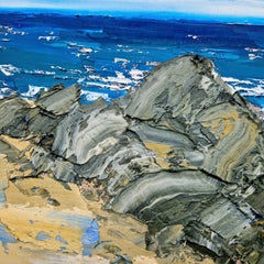 Breakwater Rocks, Bude, Original painting, Contemporary artist
