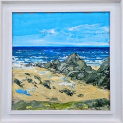 Breakwater Rocks, Bude, Original painting, Contemporary artist