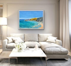Giornata colorata a Trevaunance, pittura di paesaggi marini e costieri, Beach House Arts