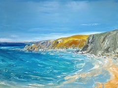 Día lleno de color en Trevaunance, Paisaje marino y pintura costera, Arte en la Casa de la Playa