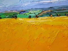 Cotswold Barley Field by Georgie Dowling, Contemporary art, Original painting 