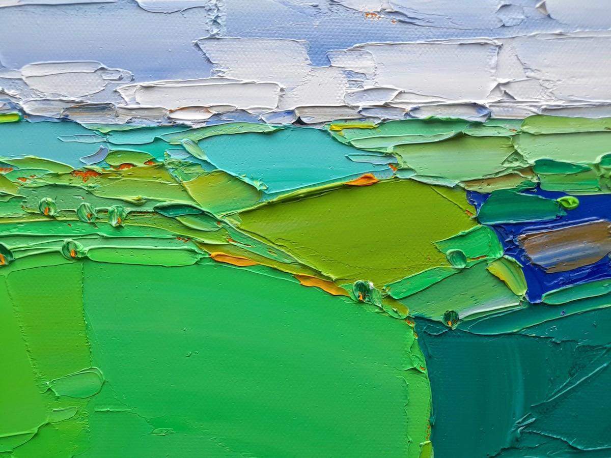 Cotswold Fields II, Original painting, Contemporary artist, Cotswold art, 2022 For Sale 3