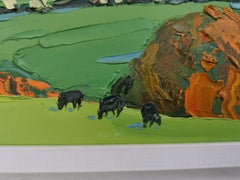 Cows in the Cotswolds, Autumn, Original painting, Landscape, Nature, Tree