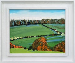 Cows in the Cotswolds, Autumn, Original painting, Landscape, Nature, Tree