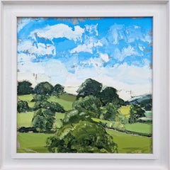 Fields near Leckhampton, Original painting, Contemporary artist