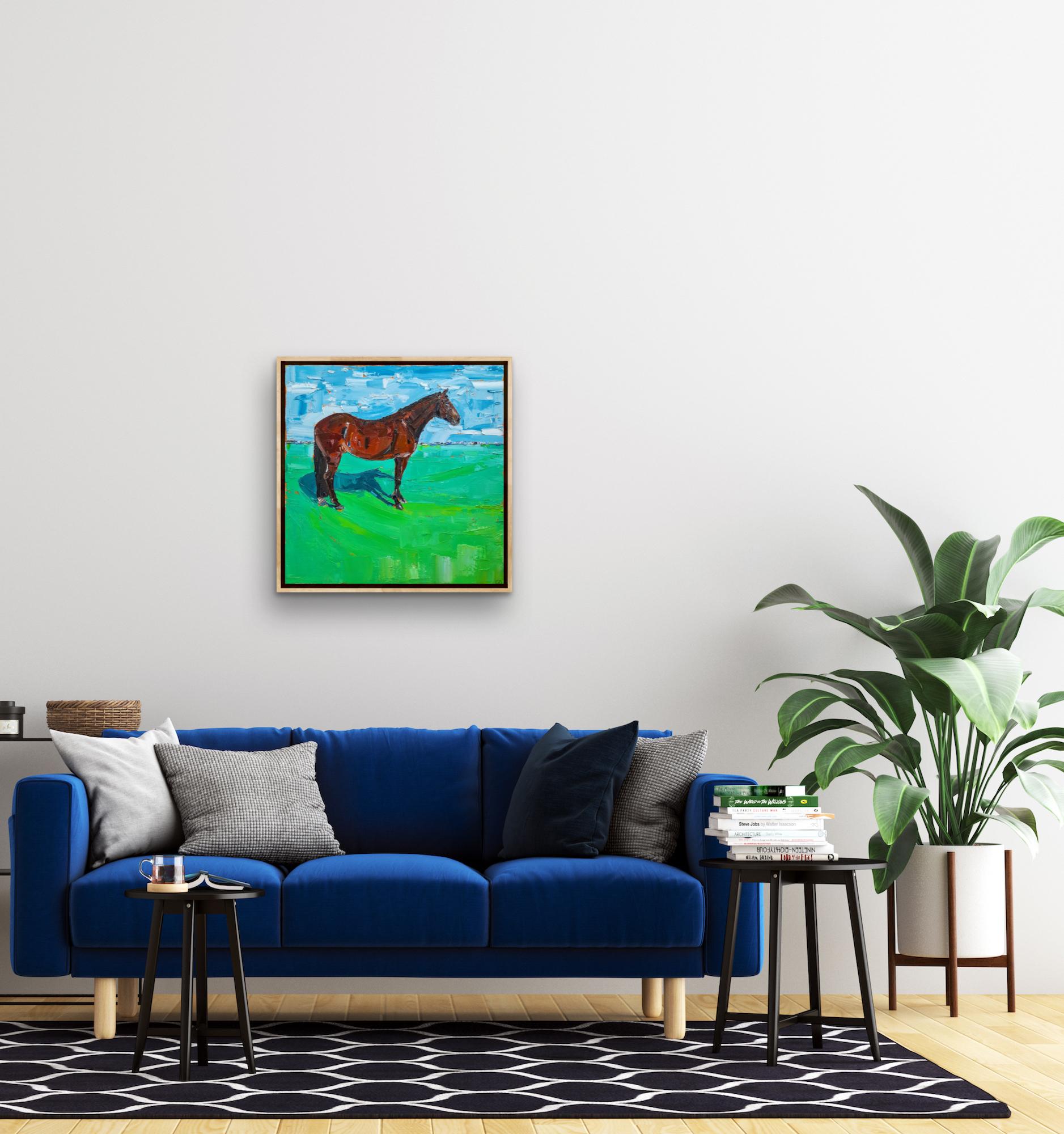 ‘Hunter’ (Bay Horse), Georgie Dowling, Original painting, equestrian painting - Painting by Georgie Dowling 