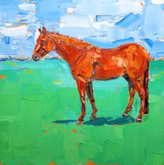 Martini (Chestnut Horse), Goergie Dowling, Original art, Impressionist art, 2022