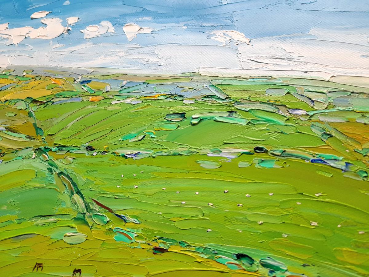 Rolling Hills near Banbury  by Georgie Dowling, original painting, landscape art - Impressionist Painting by Georgie Dowling 