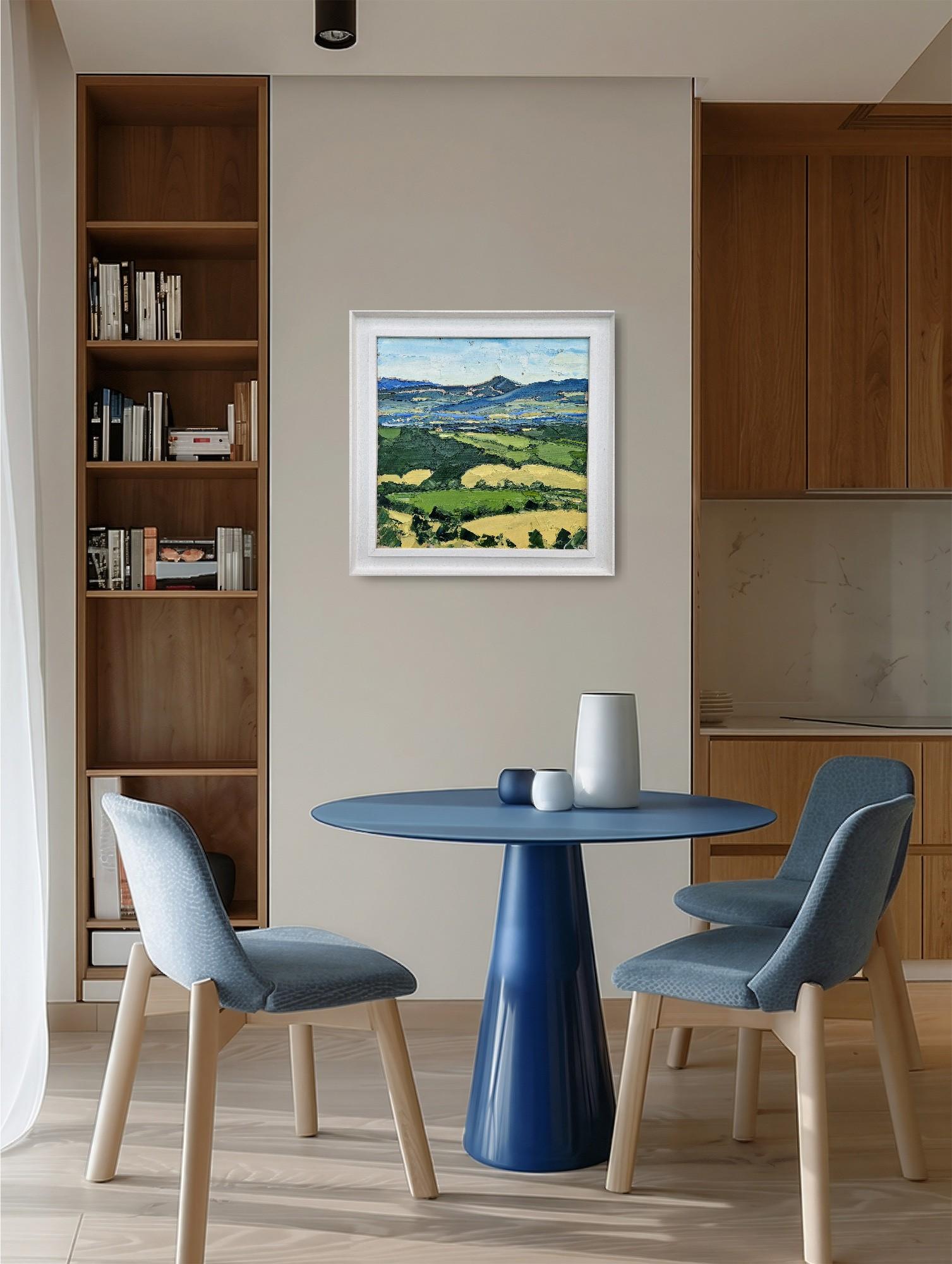 Ansichten vom Kymin, Originalgemälde, Zeitgenössischer Künstler (Grau), Abstract Painting, von Georgie Dowling 