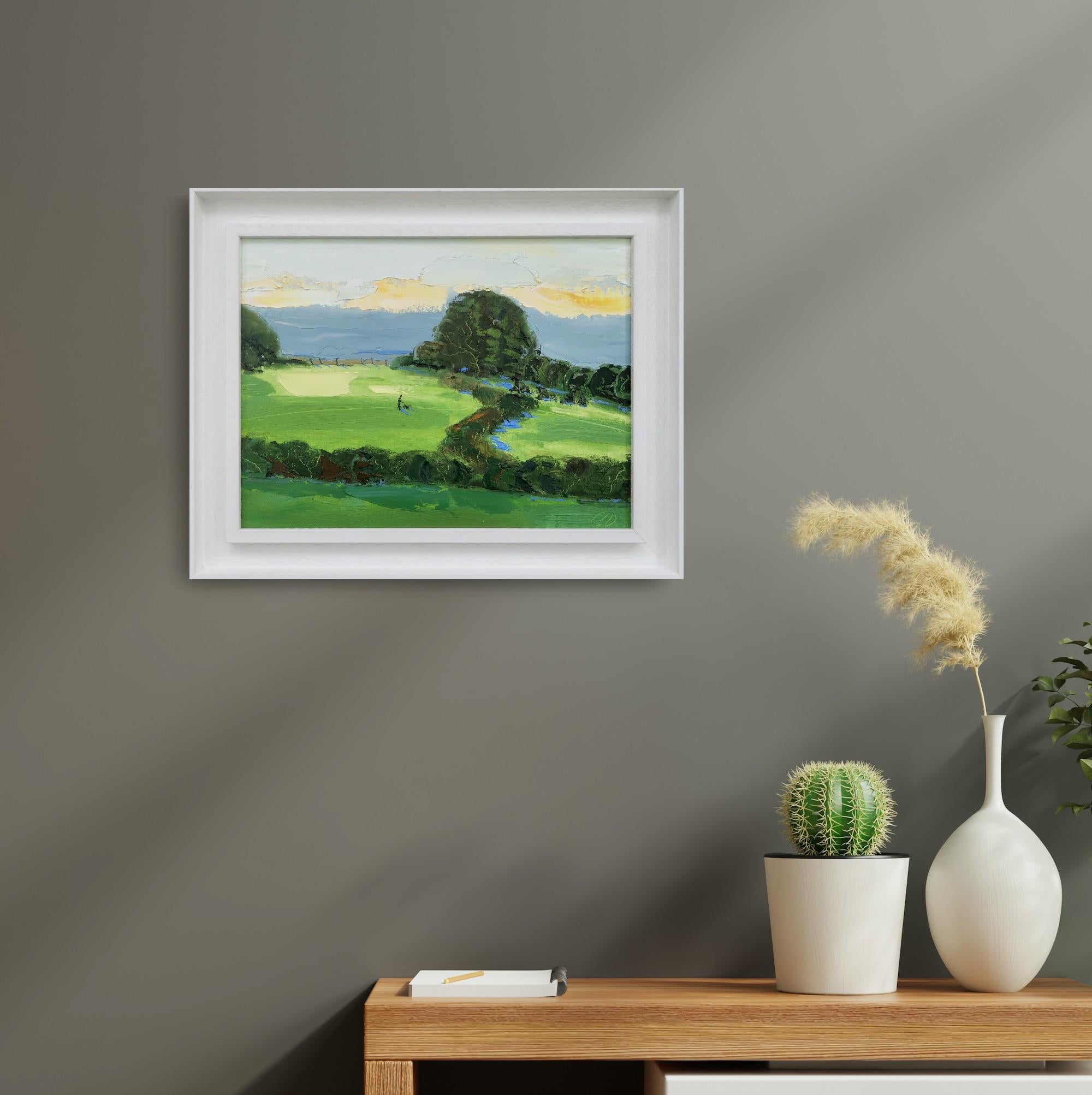 Senderismo invernal, Cotswolds, Pintura original, Paisaje, Naturaleza, Árbol en venta 7