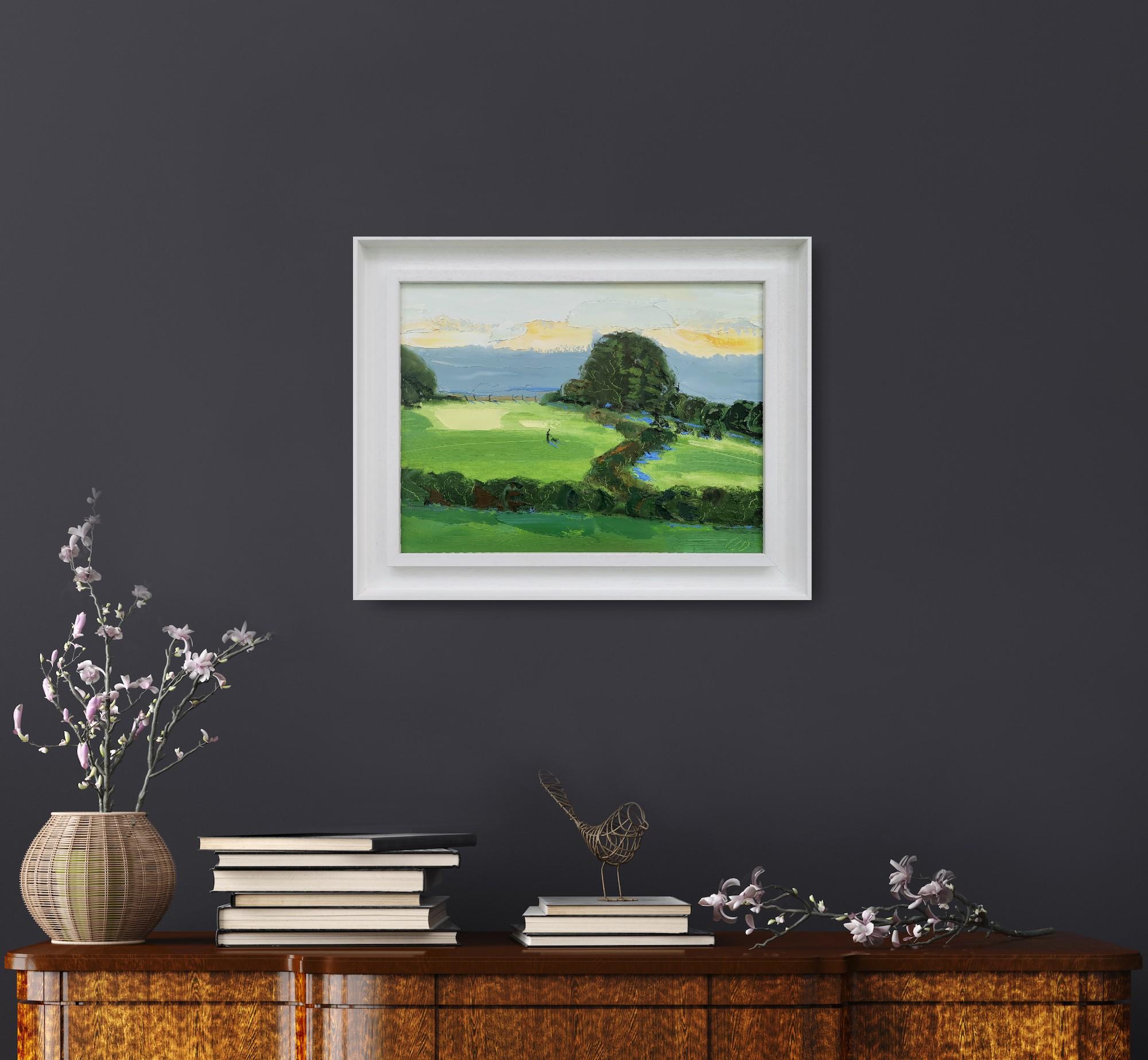 Senderismo invernal, Cotswolds, Pintura original, Paisaje, Naturaleza, Árbol - Painting de Georgie Dowling 