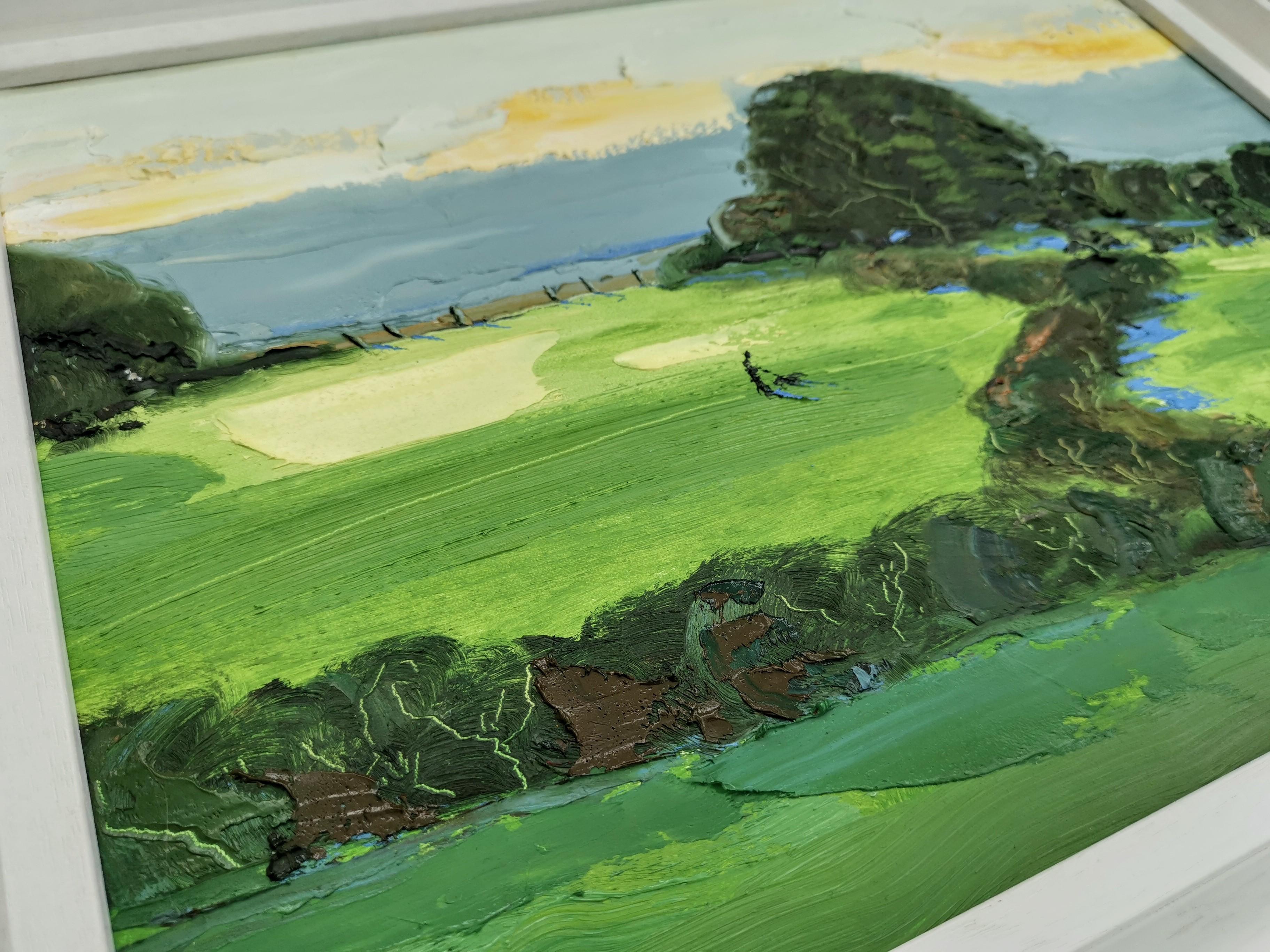Senderismo invernal, Cotswolds, Pintura original, Paisaje, Naturaleza, Árbol - Painting Expresionista de Georgie Dowling 