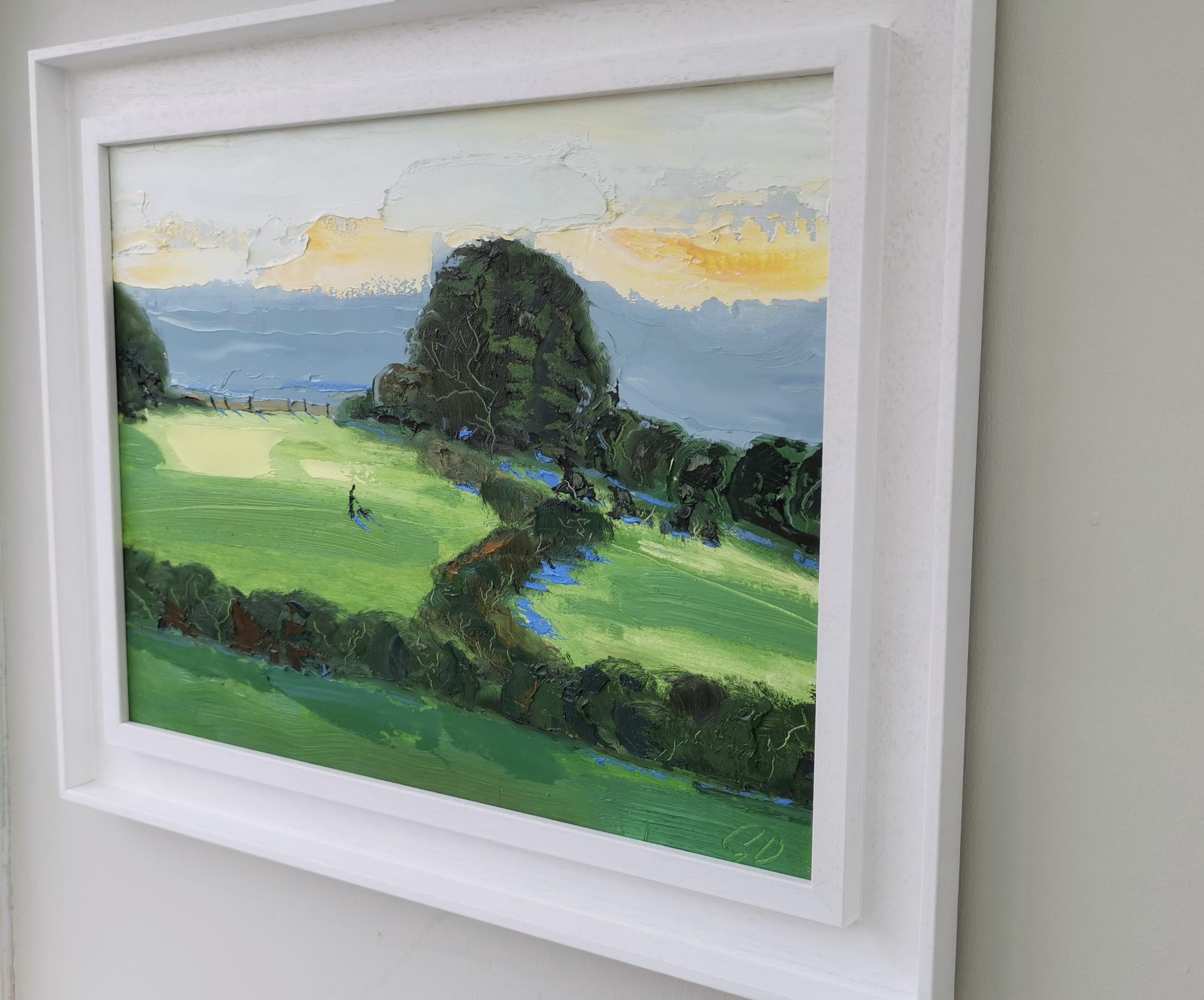 Senderismo invernal, Cotswolds, Pintura original, Paisaje, Naturaleza, Árbol en venta 2