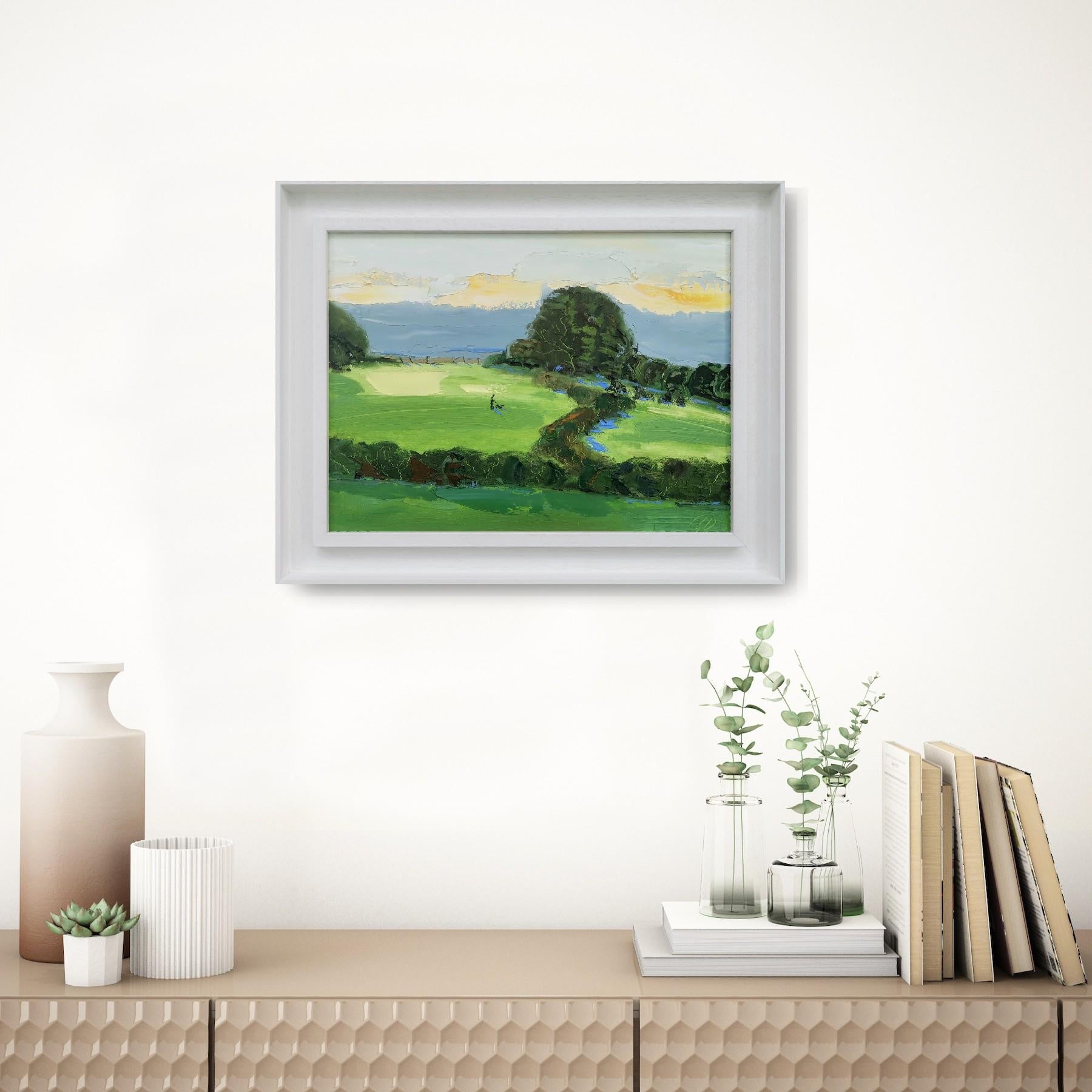 Senderismo invernal, Cotswolds, Pintura original, Paisaje, Naturaleza, Árbol en venta 3