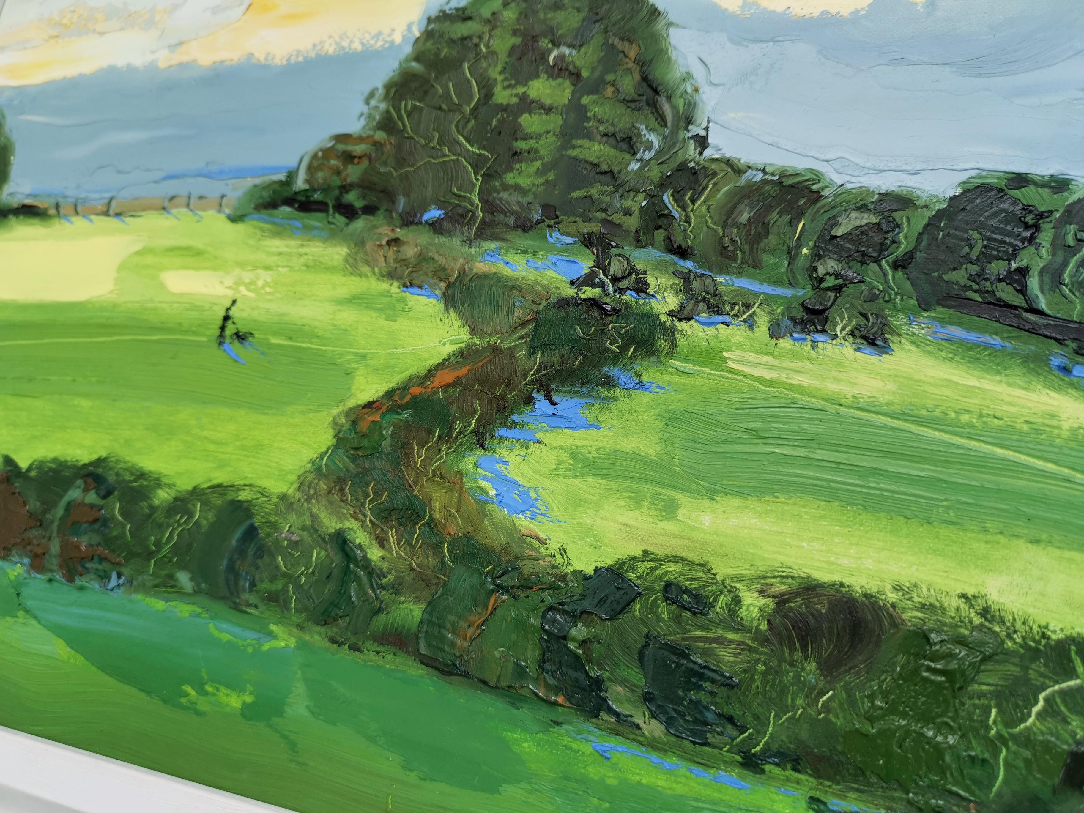 Senderismo invernal, Cotswolds, Pintura original, Paisaje, Naturaleza, Árbol en venta 4