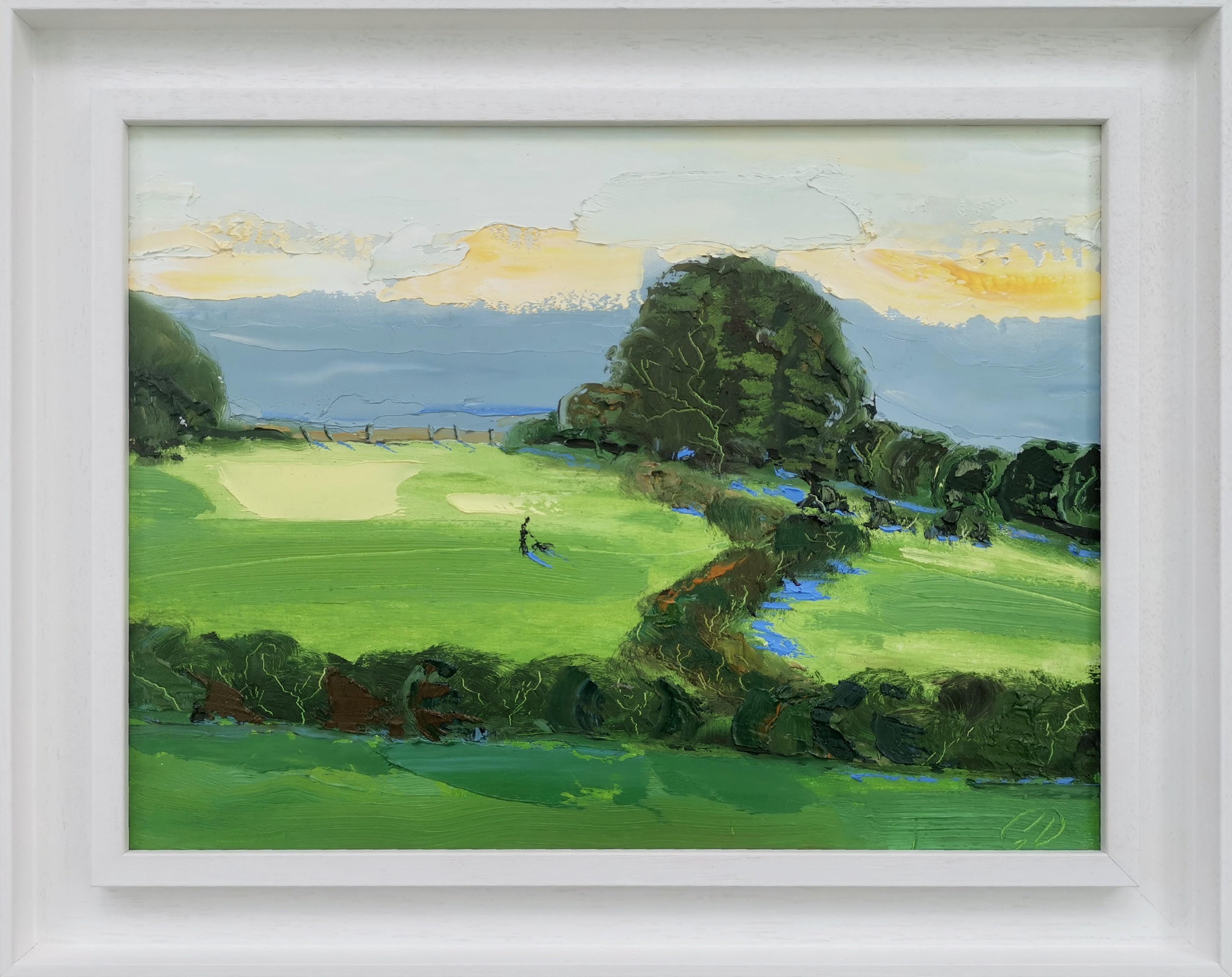 A Winter, Cotswolds, Peinture originale, Paysage, Nature, Arbre