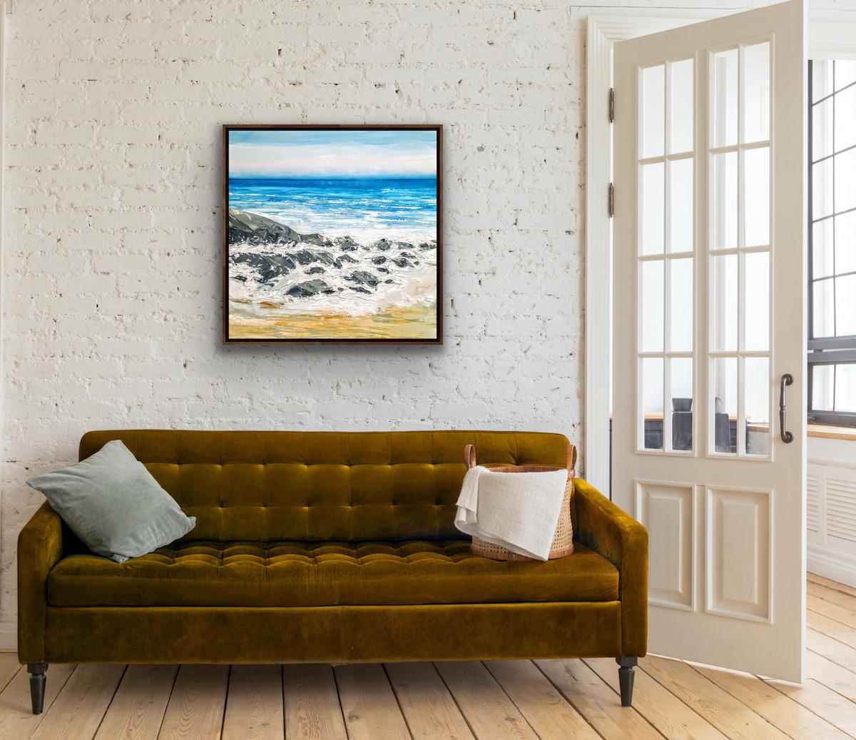 Summer on the Cornwall Coast, Georgie Dowling, Oil on Canvas, Landscape art For Sale 1
