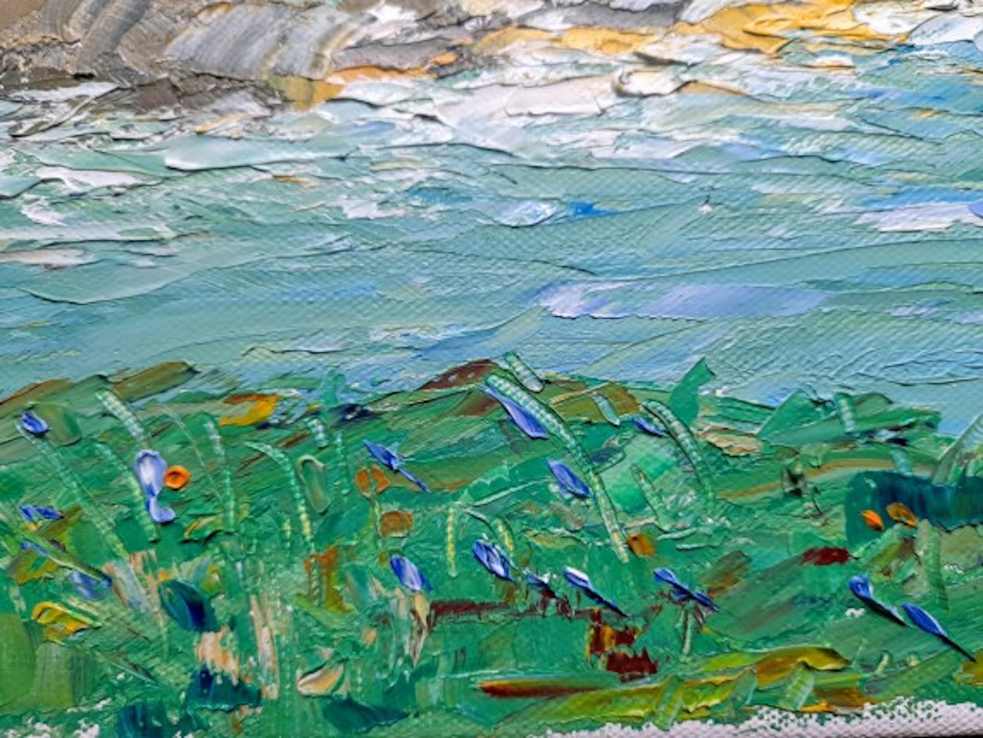 Vista sul sentiero costiero di Pedn Vounder, Georgie Dowling, Pittura a olio originale in vendita 1