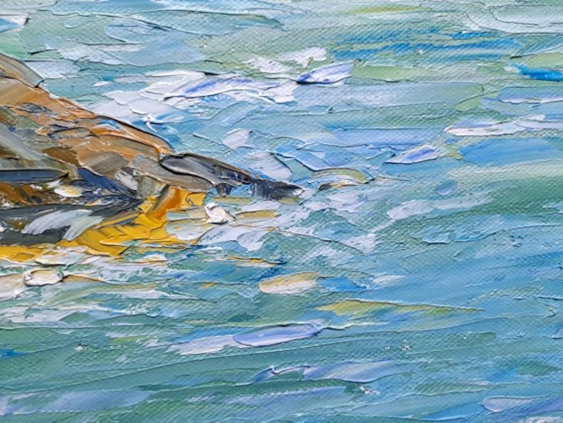 Vista sul sentiero costiero di Pedn Vounder, Georgie Dowling, Pittura a olio originale in vendita 2