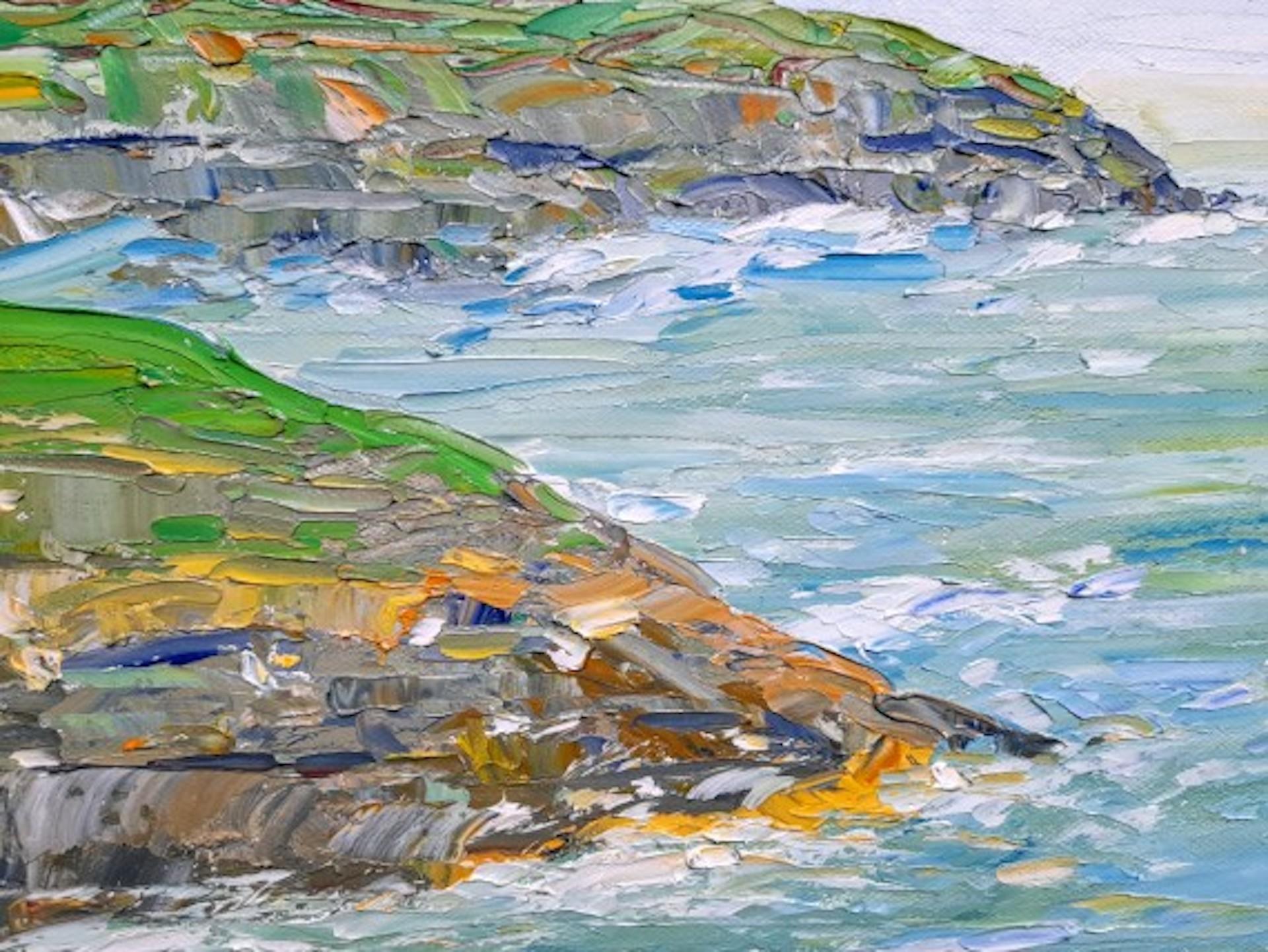 Pedn Vounder Coastal Path View, Georgie Dowling, Original Oil Painting For Sale 2