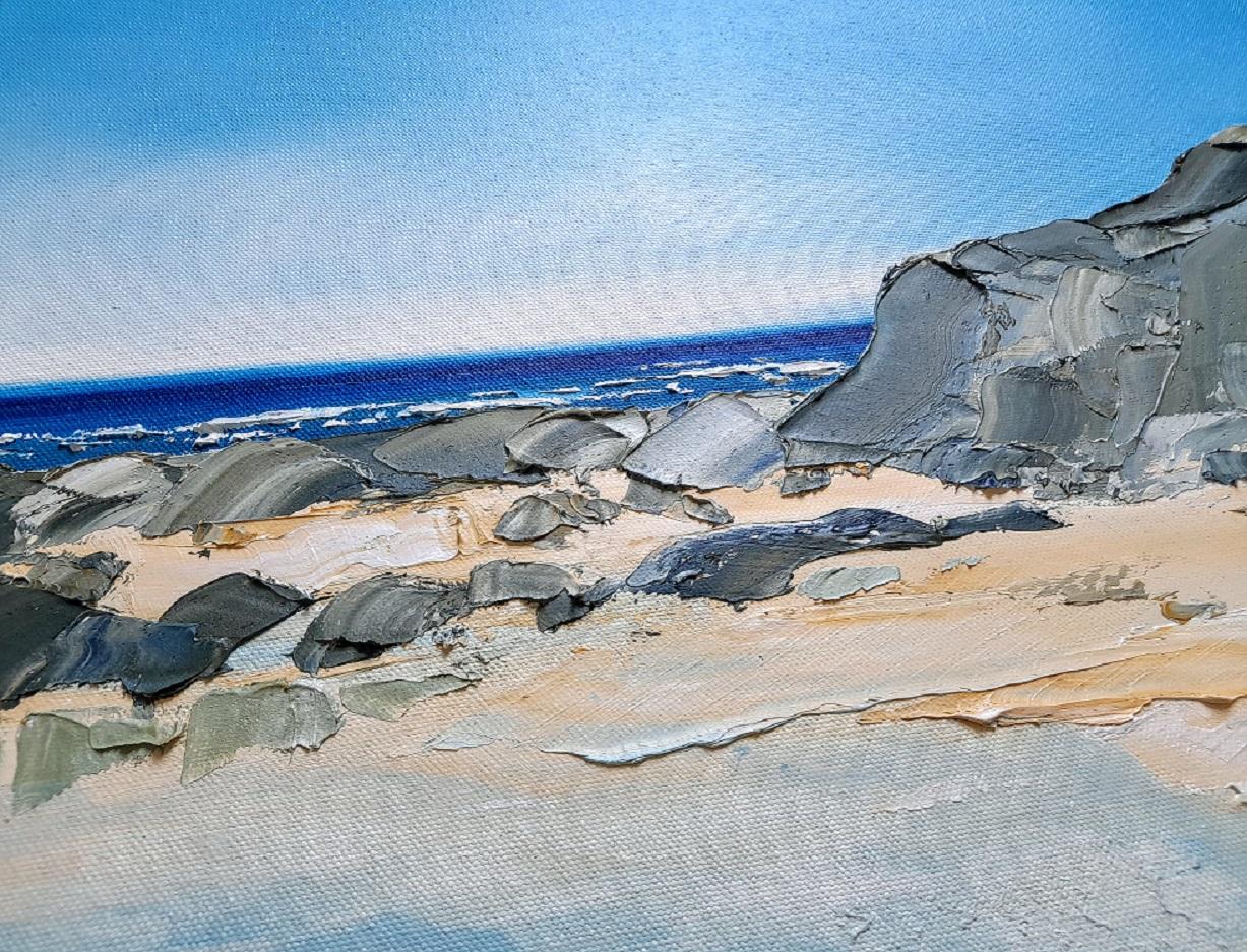 Trovare le insenature nascoste della Cornovaglia, Dipingere paesaggi marini, Arte costiera della Cornovaglia - Painting Astratto di Georgie Dowling