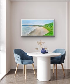 Perfect Day at Rhossili Bay, Paintings of Wales, Welsh Coastal Art, Textured Art