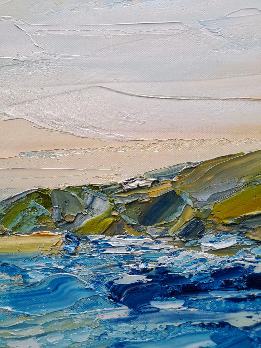 At home in the headlands, Cornwall, Original painting, Contemporary, Seascape - Impressionist Painting by Georgie Dowling