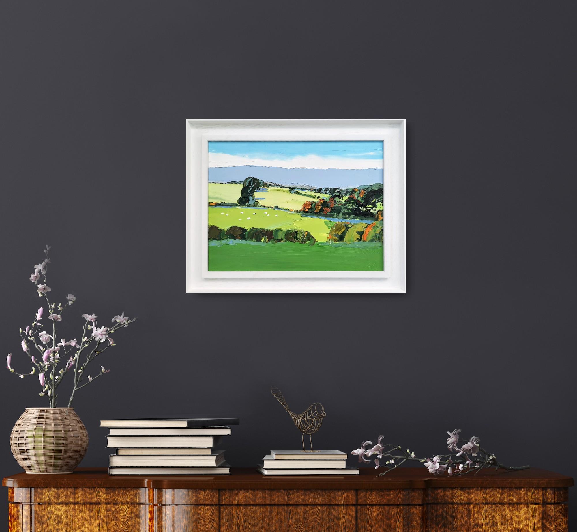 Autunno nelle Cotswolds, Pittura di paesaggio originale, Olio su tavola 5