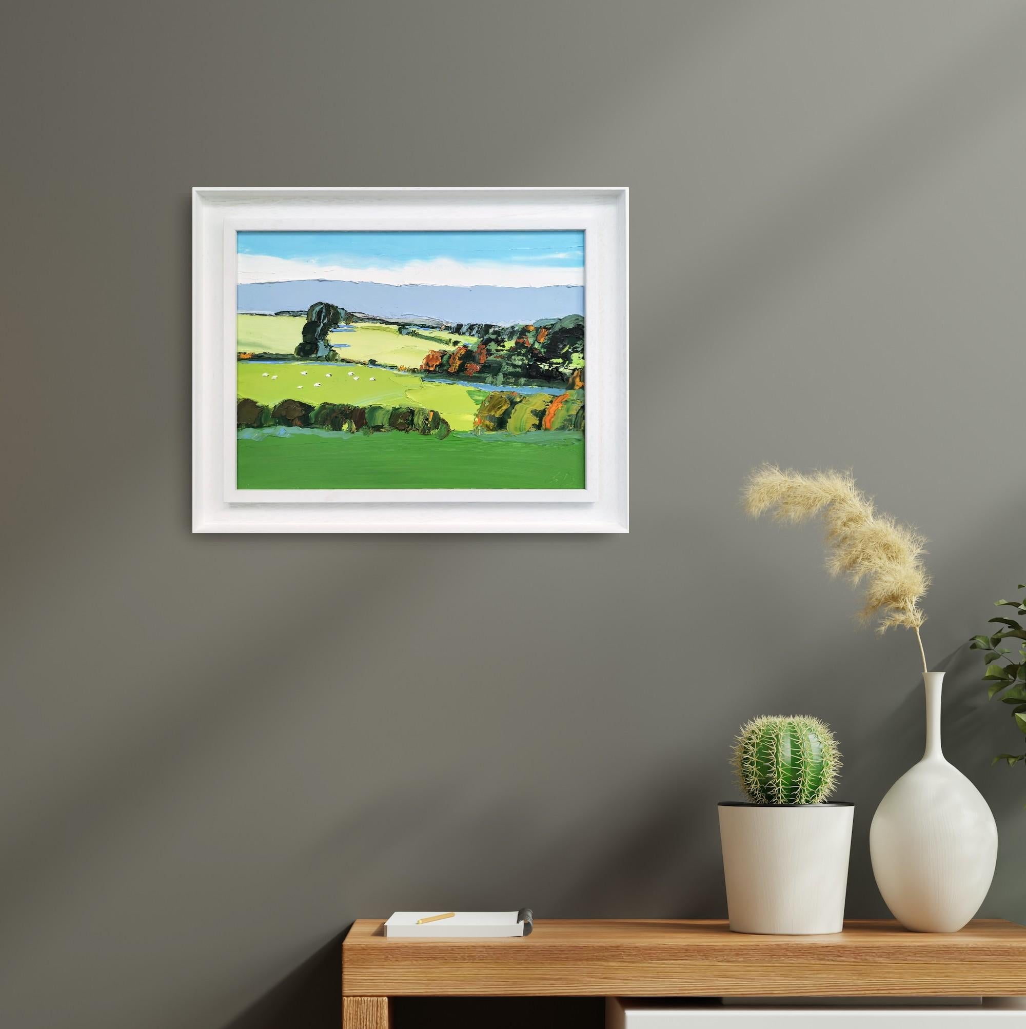 Autunno nelle Cotswolds, Pittura di paesaggio originale, Olio su tavola 7