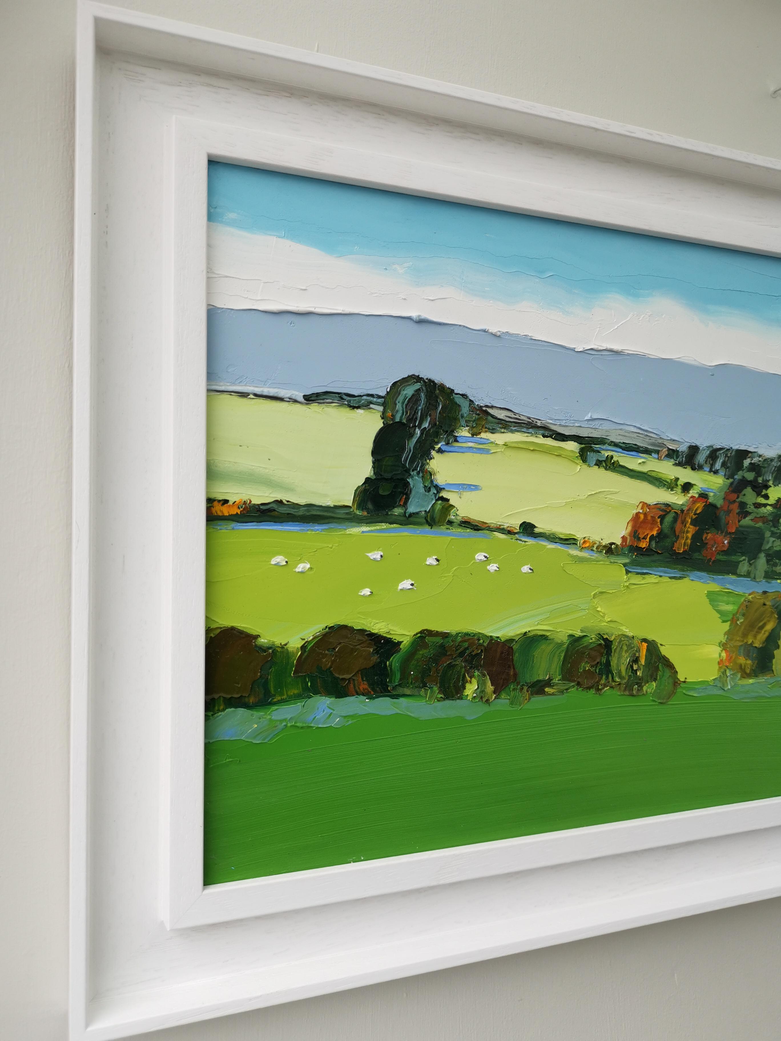 Autunno nelle Cotswolds, Pittura di paesaggio originale, Olio su tavola - Painting di Georgie Dowling