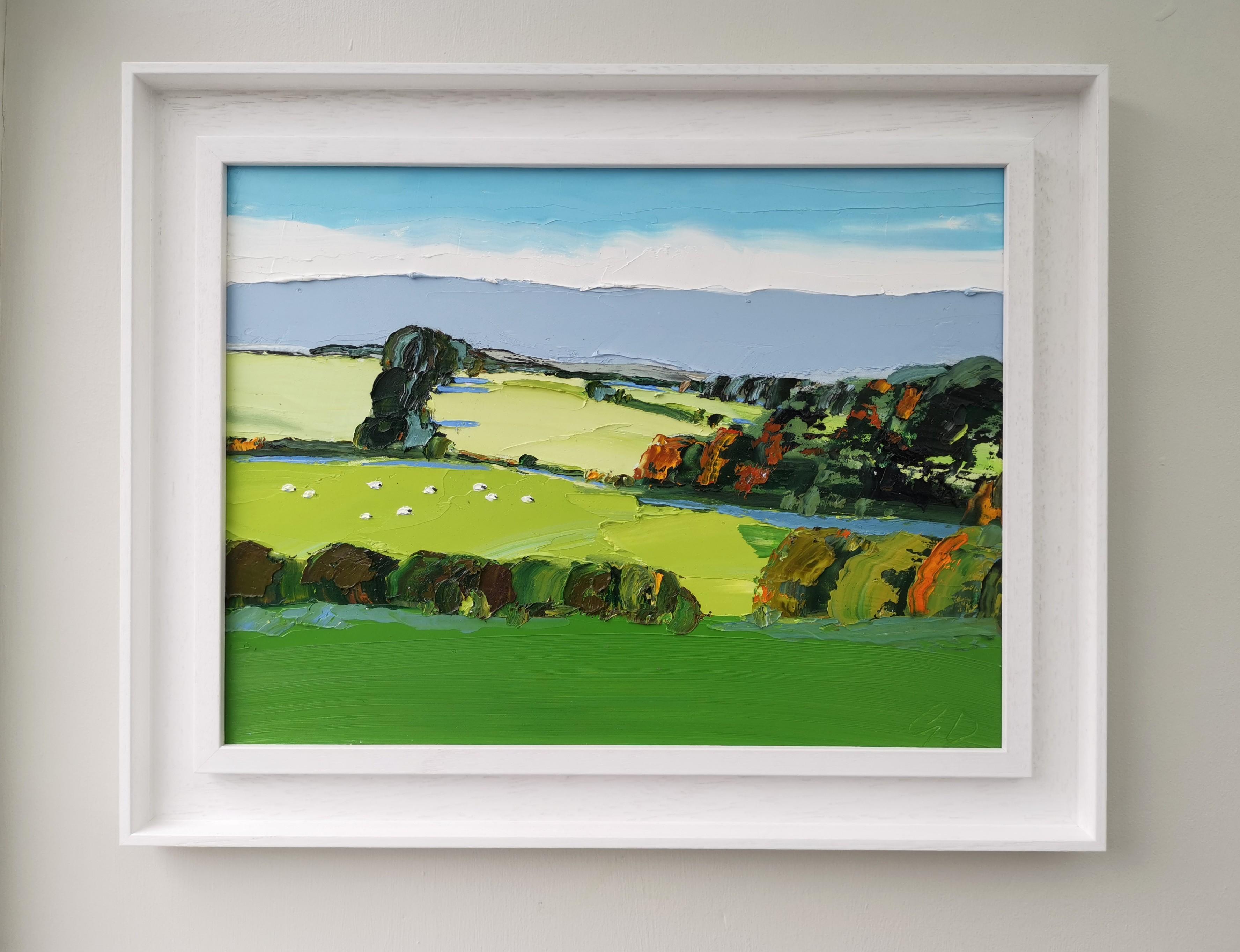 Autunno nelle Cotswolds, Pittura di paesaggio originale, Olio su tavola 3