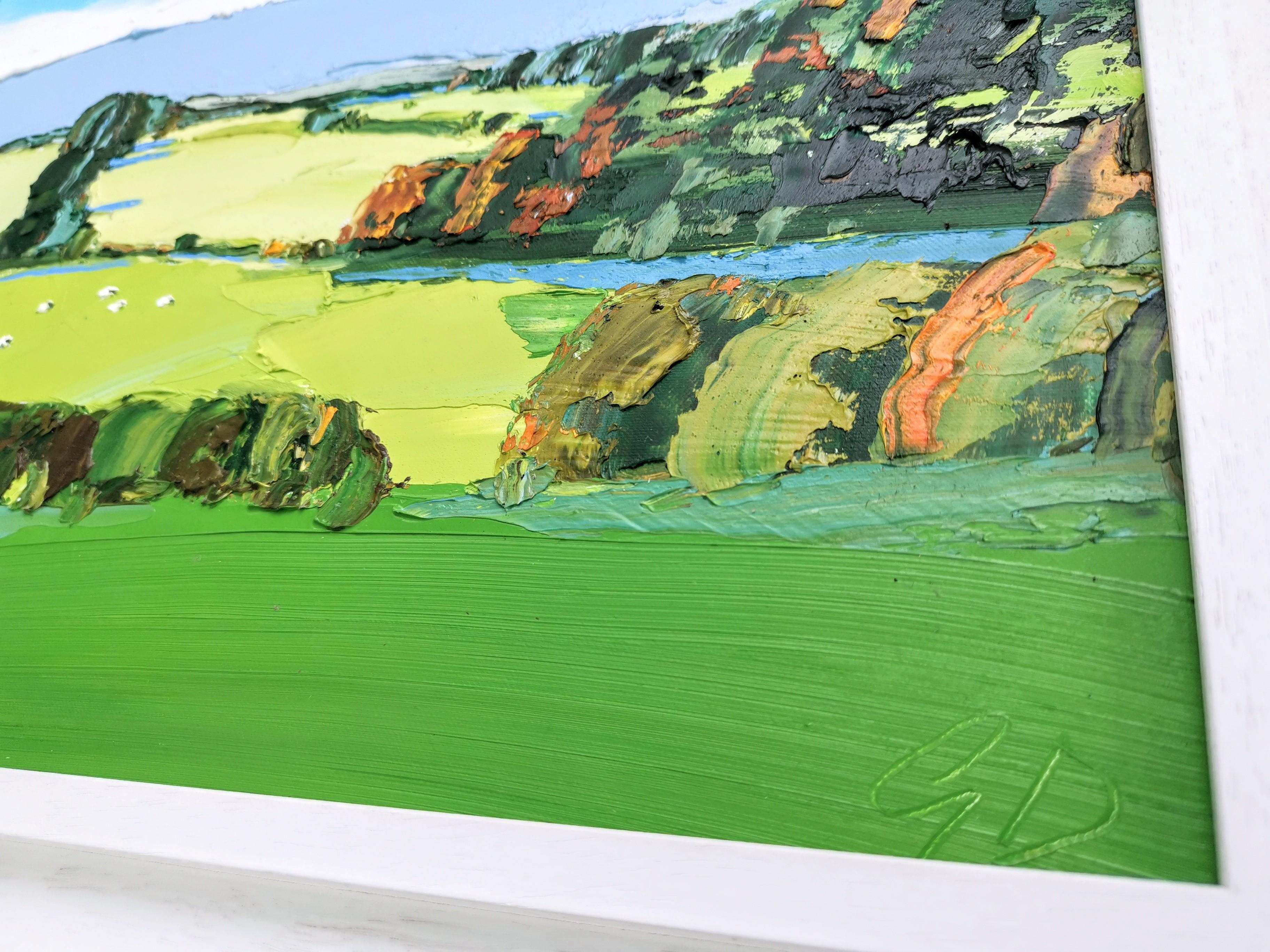 Autunno nelle Cotswolds, Pittura di paesaggio originale, Olio su tavola 4