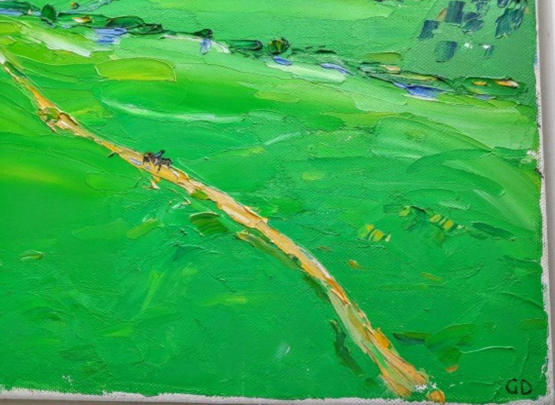 Voiture de Cotsowold, Foxcote, peinture originale, paysage, campagne, abordable  - Impressionnisme Painting par Georgie Dowling