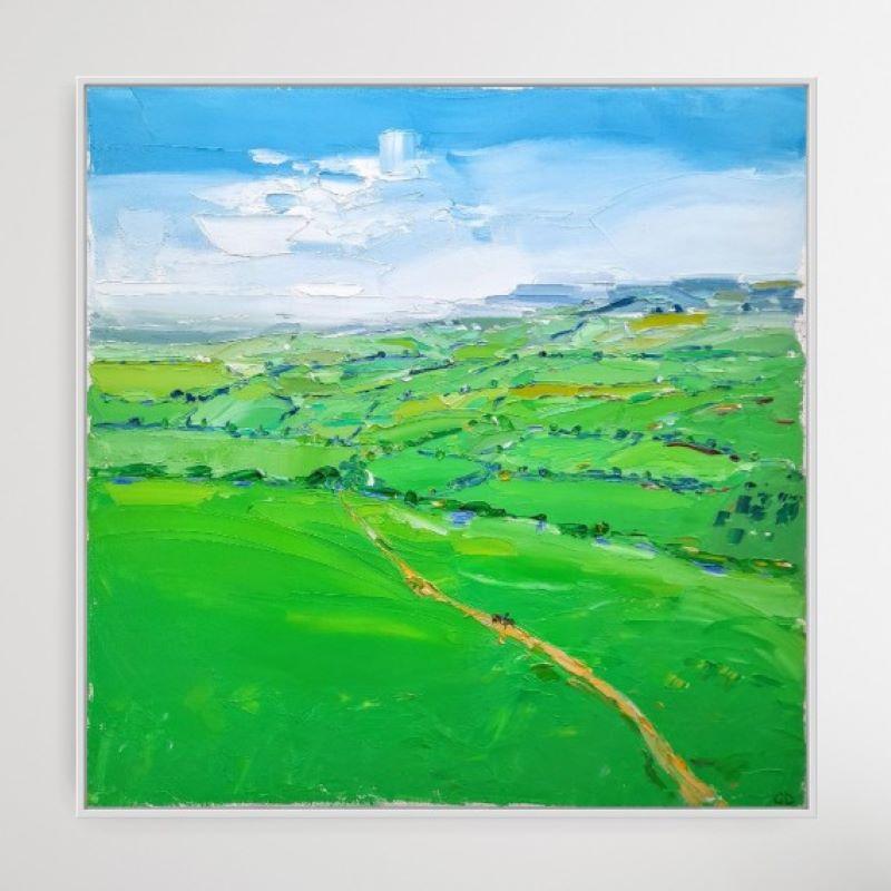 Cotsowold View, Foxcote, original painting, landscape, countryside, affordable  For Sale 2