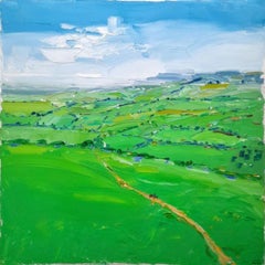 Cotsowold View, Foxcote, original painting, landscape, countryside, affordable 