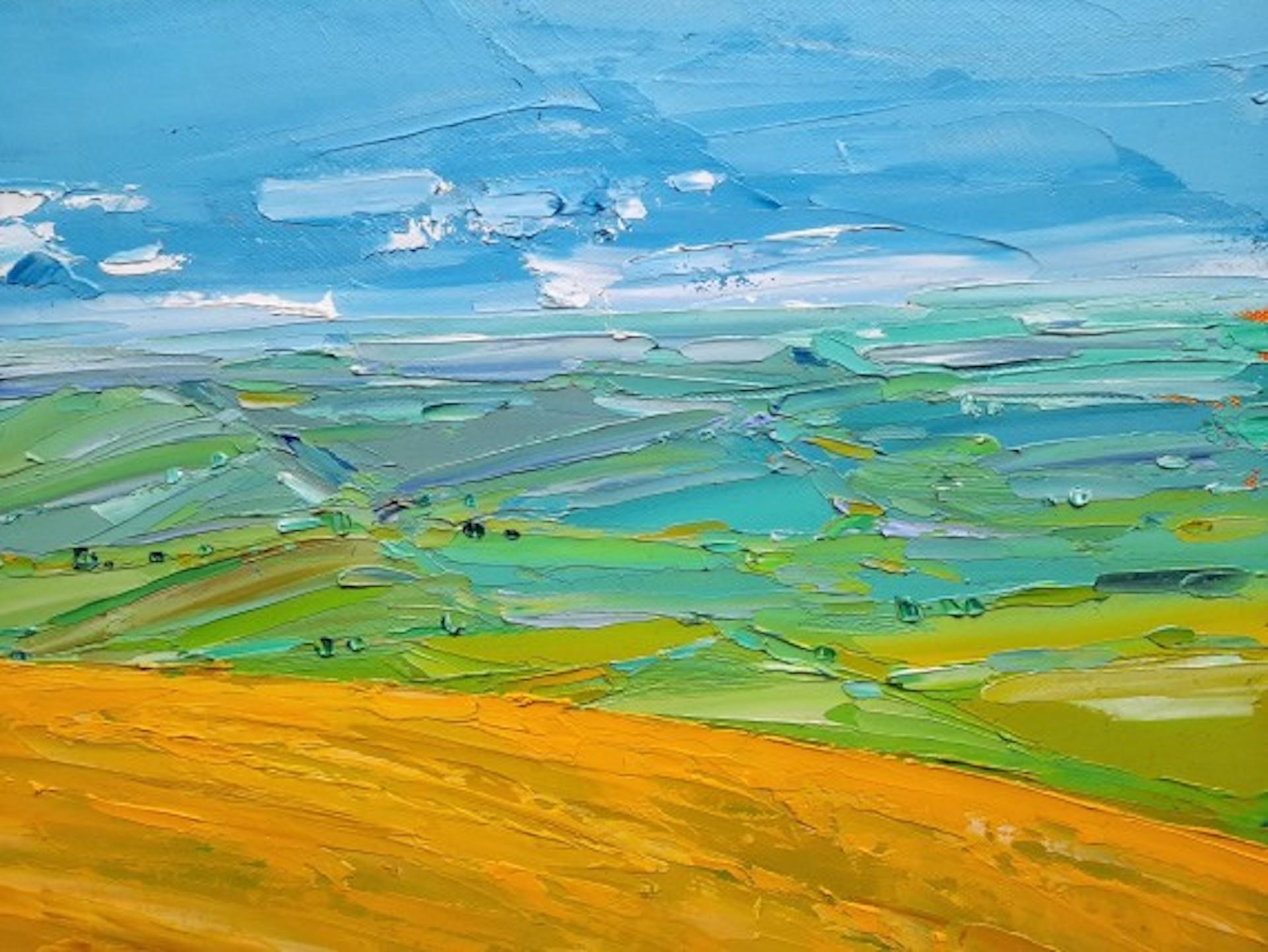 Barley Field View by Georgie Dowling [2021]
Original
Oil paint on canvas
Image size: H:40 cm x W:50 cm
Complete Size of Unframed Work: H:40 cm x W:50 cm x D:2cm
Sold Unframed
Please note that insitu images are purely an indication of how a piece may