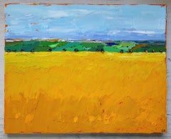 Georgie Dowling, Cotswold Barley Field, Original Landscape Painting